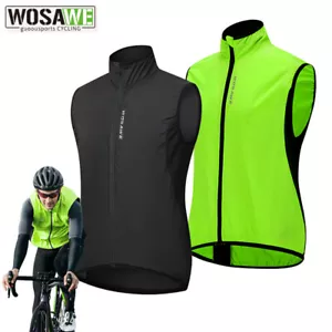 WOSAWE Men Cycling Breathable Vest Windproof Coat Water Repellent Windbreaker - Picture 1 of 11