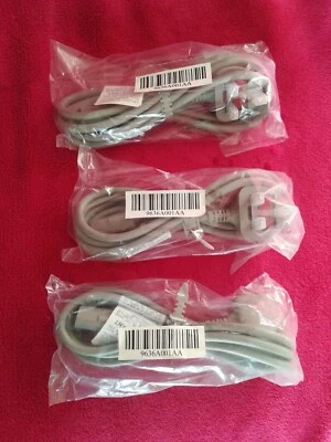 3 x Kettle Lead 2M UK Mains Power Plug, Cable Cord FOR PC, Monitor, TV, Etc, New - Image 1 of 4