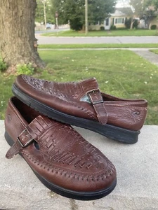 Comfort Dexter Shoes Mary Jane Stitched Detailing Brown Leather Women's Sz 9 - Picture 1 of 7