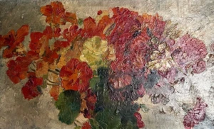 Antigua Pintura Original Bodegón, Flores Claudio DENIS (1878-1947) - Imagen 1 de 8