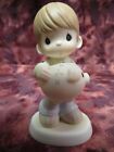 Precious Moments-#488321 "YOU CAN'T TAKE IT WITH YOU"-Boy Holding Bank- NIB