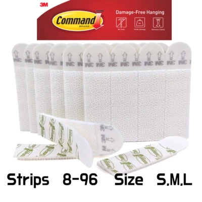 3M Command Picture Hanging Strips Damage Free SMALL MEDIUM LARGE (4-96pc) - image 1 of 4