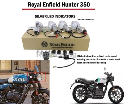 Royal Enfield HUNTER 350 ANTERIORE E POSTERIORE "INDICATORE LED ARGENTO" - Immagine 1 di 4