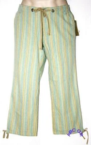 NUEVO i.e. Pantalones capri relajados para mujer talla 6 a rayas con cordón dobladillos $49 - Imagen 1 de 3