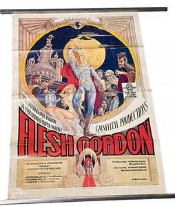 Vintage 1974 "Flesh Gordon" Movie Poster Outrageous Parody Flash Gordon READ - Picture 1 of 19