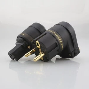 Preffair EU Rechter Winkel Stecker IEC C13 Buchse HiFi Netzstecker audiophile