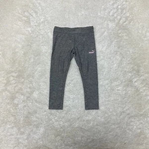 Puma Baby Toddler Girls Size 4 Gray Athletic Legging Pants Pink Logo - Picture 1 of 7