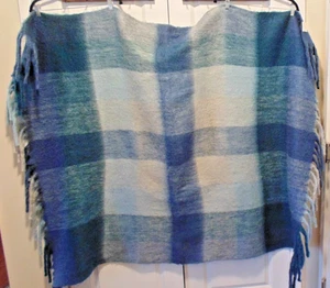 Artisan De Luxe Home 2009 Blue Plaid Wool Blend Blanket Throw -80" L x 52" W - Picture 1 of 5