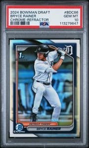 2024 Bowman Draft #BDC86 Bryce Rainer 1st Bowman PSA 10 Chrome Refractor - Picture 1 of 2
