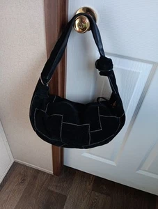 Valerie Stevens Vintage Leather  Elegant Black Hobo Bag Very Cute - Picture 1 of 9