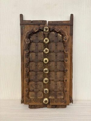 Hand-Carved Shekhawati Window Frame: Antique Indian Wall Decor Windows - Image 1 of 4