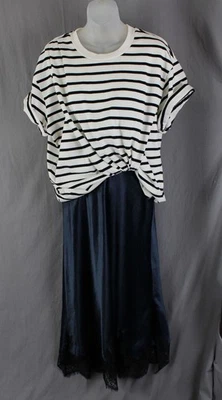 3.1 Phillip Lim Para Mujer Negro Blanco Rayas Drapeado Camiseta Sin Mangas Combo Vestido M Foto 1 de 4