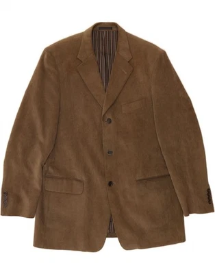 DOUGLAS Mens 3 Button Corduroy Blazer Jacket UK 44 2XL Brown Polyester DB19 - Image 1 of 4