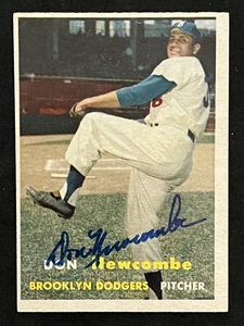 1957 TOPPS DON NEWCOMBE SIGNED CARD #130 JSA CERTIFIED AUTOGRAPH - Picture 1 of 3