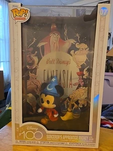 Funko Pop! Movie Posters Disney 100th: Sorcerer's Apprentice Mickey with Broom! - Picture 1 of 6