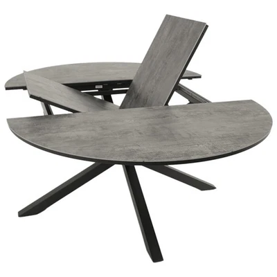 Gartentisch Esstisch Ausziehtisch LYON rund 140/200x140cm Alu + ECP wetterfest - Bild 1 von 4