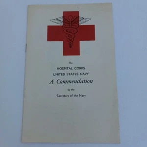 WW2 US Navy Hospital Corps Commendation Paper Brochure James Forrestal 40s - Picture 1 of 6