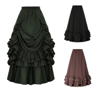 Ruffled Gothic Dress Women Steampunk Pirate Style for Themed Celebrations - Picture 1 of 47