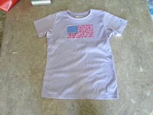 Columbia Big Girls Solid Americana Fish Flag T-Shirt Size S - Picture 1 of 4
