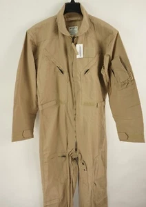 New US Military Issue Coveralls Flyers CWU Flame Resistant Nomex Kev 42R Tan - Picture 1 of 11