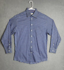 Eton Dress Shirt Mens Classic Button Up Size 41/16 Blue Plaid Long Sleeve
