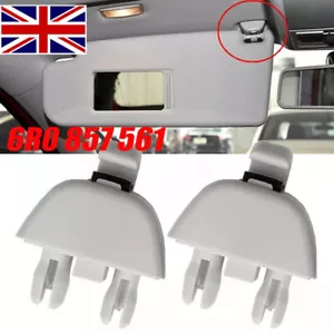 2x Grey Sun Visor Clip Hook Bracket for VW Polo UP SKODA Citigo Rapid 6R0857561 - Picture 1 of 11