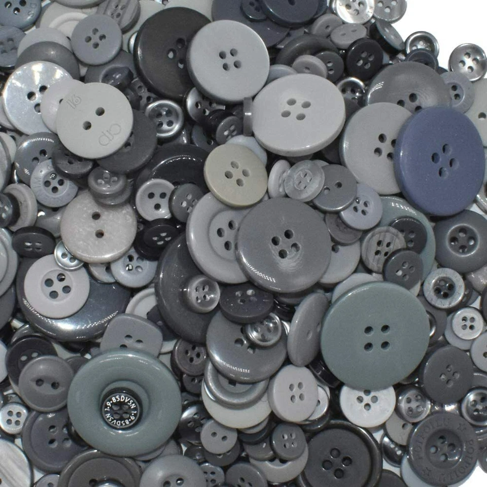 50 Resin Buttons Colorful Grays Jewelry Making Sewing Supplies Assorted Lot  - Image 1 of 1