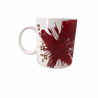Starbucks Coffee Cup Mug 12 Oz White With Red Star Burst W/Gold Accents 2014
