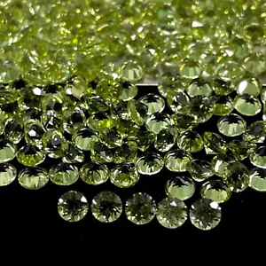 VVS Natürlich Peridot 50 Stück 3mm Rund Diamantschliff Lose Unbehandelt - Bild 1 von 12