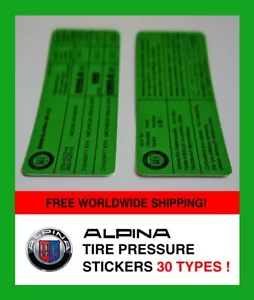 pegatina de presión de neumáticos para BMW ALPINA inflation pegatina de presión de neumáticos E21 E30 - Imagen 1 de 7
