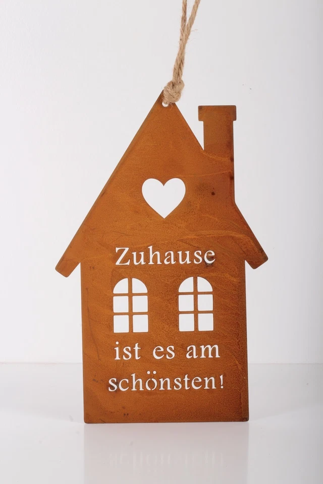 Edelrost Schild Haus Garten "Zuhause ist es am schönsten" Deko Rost - Bild 1 von 1