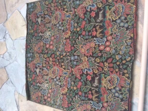 ANTIQUE HAND WOVEN NEEDLEPOINT UPHOLSTERY TAPESTRY-RENAISANCE NEVER USED - Picture 1 of 11