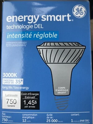 Energy Smart 3000k 12 Watt 750 Lumens Par 30L GE Lamps  - Image 1 of 2
