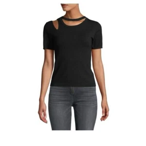 ALICE + OLIVIA Roslyn Cutout Fitted Sweater Black Sz XS. - Picture 1 of 7