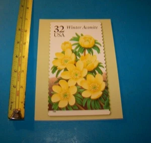 Winter Aconite Flower Jumbo Postcard Vintage 1999 Stamp Art From U.S.P.S. - Picture 1 of 2