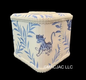 Foo Dog Fabric Covered Tissue Box Cover New - Picture 1 of 2