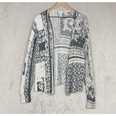 Открытый кардиган CHICOS размер 2 (L) серый слоновая кость шерсть кашемир легкий свитер блестки - Изображение 1 из 4