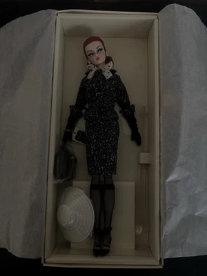 Traje de tweed blanco negro Mattel muñeca Barbie DWF54 etiqueta dorada piedra de seda Foto 1 de 4