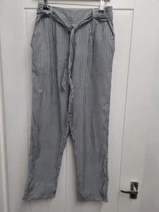 BNWT M&CO Woman's Blue Striped Trousers, Size 12 RRP £26.99 - Picture 1 of 4