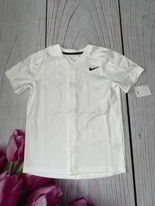 New Nike Baseball Kids Jersey Athletic Boys Size Large White Short Sleeve - Picture 1 of 4
