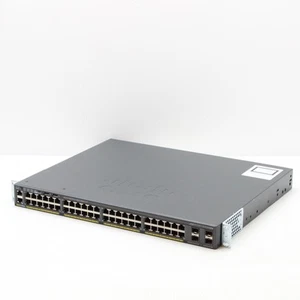 Cisco Catalyst WS C2960X 48FPS L V04 2960X Switch 48Port Gigabit PoE 4x SFP 740W - Afbeelding 1 van 10