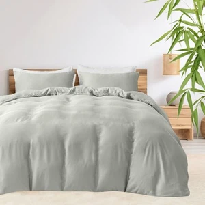 LINVA 100% Bamboo Quilt Cover Set Queen Size - Cooling Breathable for Hot Sle - Picture 1 of 6
