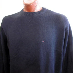 Neu mit Etikett Tommy Hilfiger Strickpullover mit Rundhalsausschnitt Navy Größe L - Bild 1 von 2