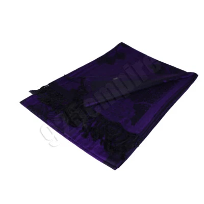 Mujeres Suave Sedoso Reversible Floral Rosa Pashmina Chal Envolvente Bufanda con Flecos Foto 1 de 4