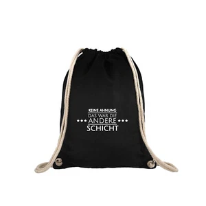 Premium Turnbeutel Gymsack Sportbeutel Damen Herren Keine ... -Schwarz- NEU - Bild 1 von 4