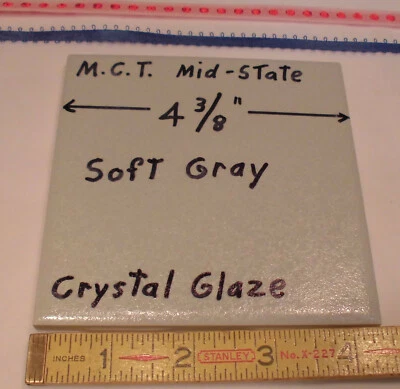 1 шт. Керамическая плитка *серый кристалл глазурованный * на M.C.T. ; Mid-State Co. 4-3/8 дюйма новый - Изображение 1 из 4