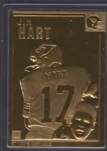 Tarjeta de fútbol americano Jim Hart 1999-01 Danbury Como nueva de oro de 22 quilates #4 Cardenales Auc - Imagen 1 de 2