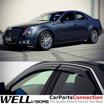 WellVisors Window Visors 08-13 For Cadillac CTS Sedan Sun Visors Deflectors - Image 1 of 4