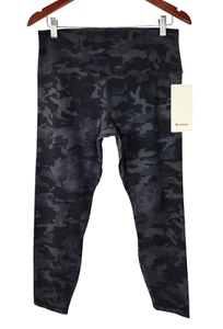 "Pantalón Lululemon Align 7/8 para mujer 25"" camuflaje multi gris negro talla 12 nuevo con etiquetas" - Imagen 1 de 10