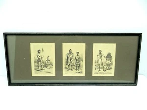 Antique Old Framed J Brandard Lithograph M&N Hanhart Anthropology Native People - Picture 1 of 12